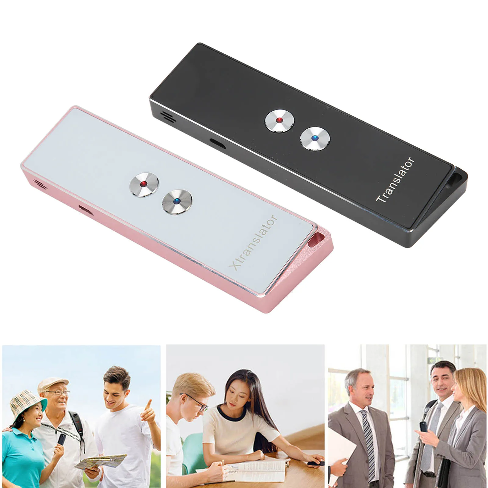 번역기 기기 74개 언어 70개 방언 지원 실시간 블루투스 5.0 99% 정확도 휴대용 스마트 음성 번역기