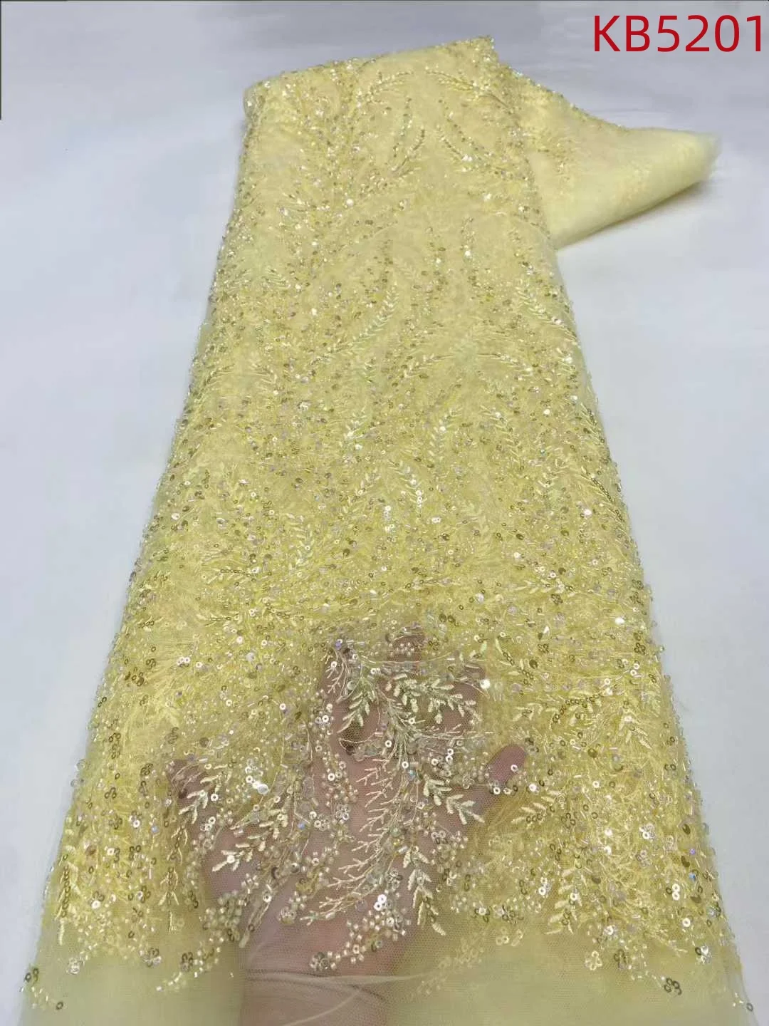 

Роскошные ткани, ткань с вышивкой и блестками, африканская кружевная ткань, 2022, французская сетка, тюль, кружево с бисером для свадебного платья KB5201
