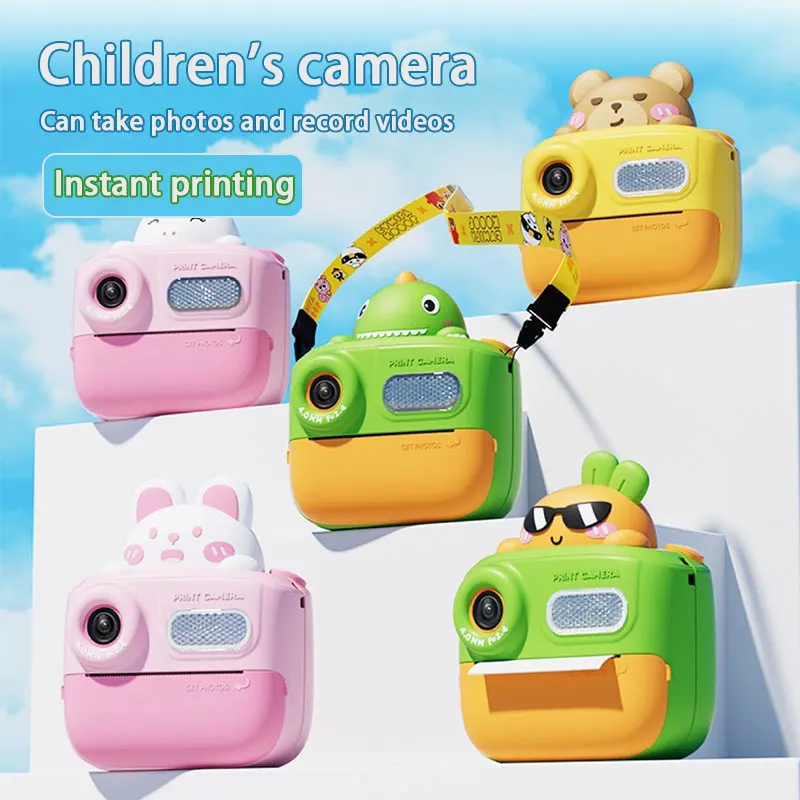 Draagbare 1080P digitale kindercamera Dubbele lens Instant thermische print Visuele camera voor kinderen