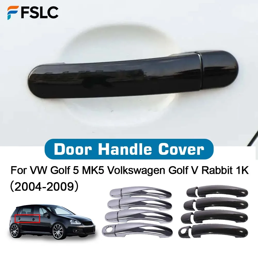 Car Decoration Door Handle Cover For VW Golf 5 MK5 Volkswagen Golf V Rabbit 1K 2004-2009 Cars Accessories Chrome Silver Black