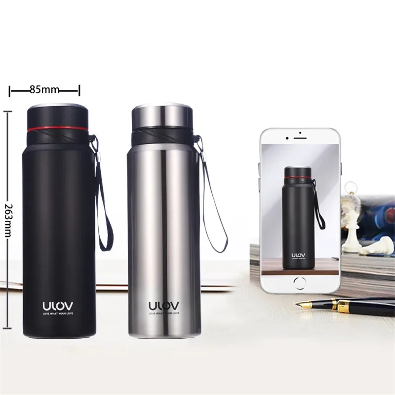 

1000ML Thermos Flask Mug Thickened Thermos Mug Travel Thermo Cup Thermosmug For Gifts Vacuum Double Wall Stainless Steel