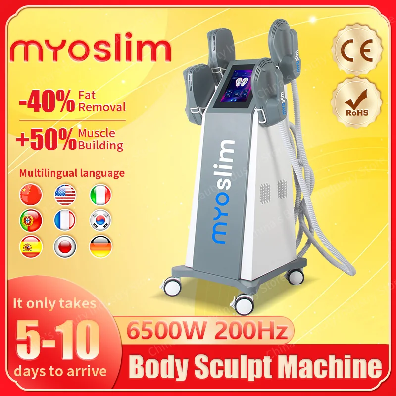 MYoslim Sculpt Machine 15Tesla 6500w EMS RF Fat Slimming Burning Muscle Stimulation Body Sculpting 15 Electromagnetic Therapy