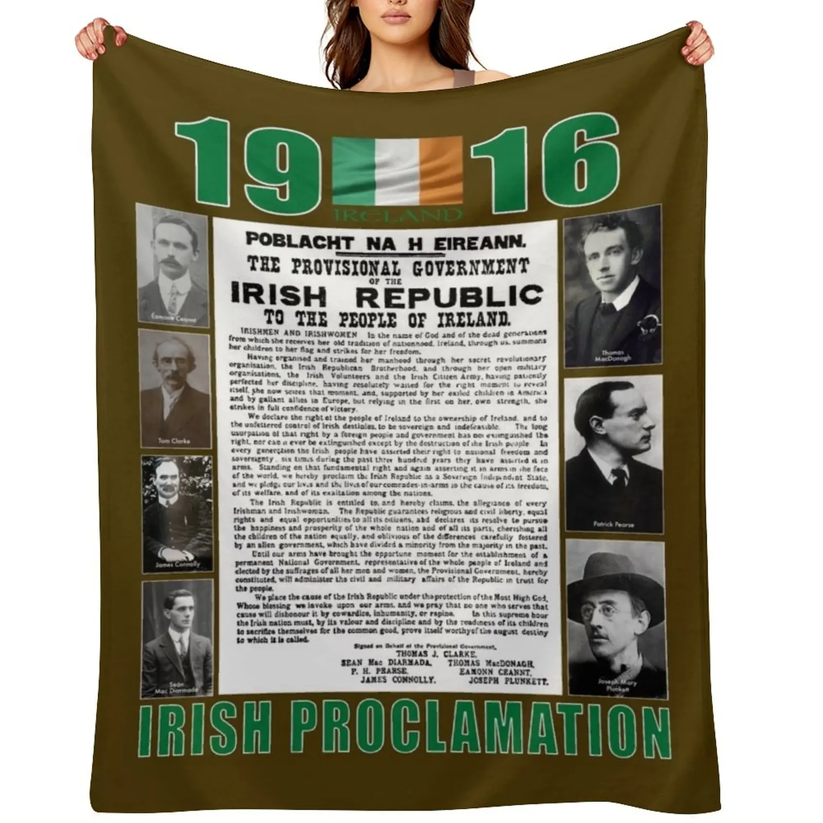 

IRISH PROCLAMATION 1916 Throw Blanket Quilt Sofas Comforter Bed Blankets