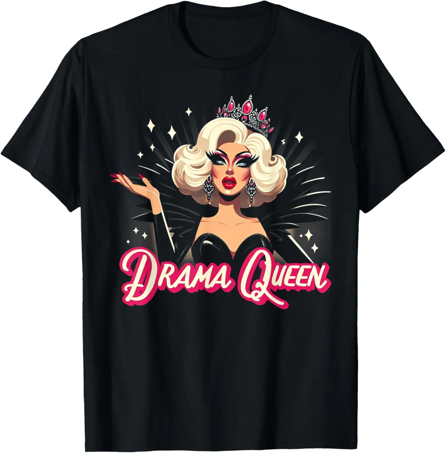 T-shirt con grafica divertente Dramma Queen Drag Queen