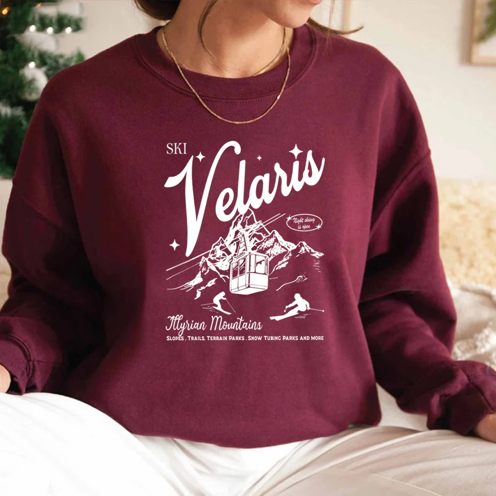 ACOTAR Velaris Sweatshirts City of Starlight Pullover Herren Damen Sweatshirt Langarm Rundhalspullover SJM Merch Bookish Geschenk