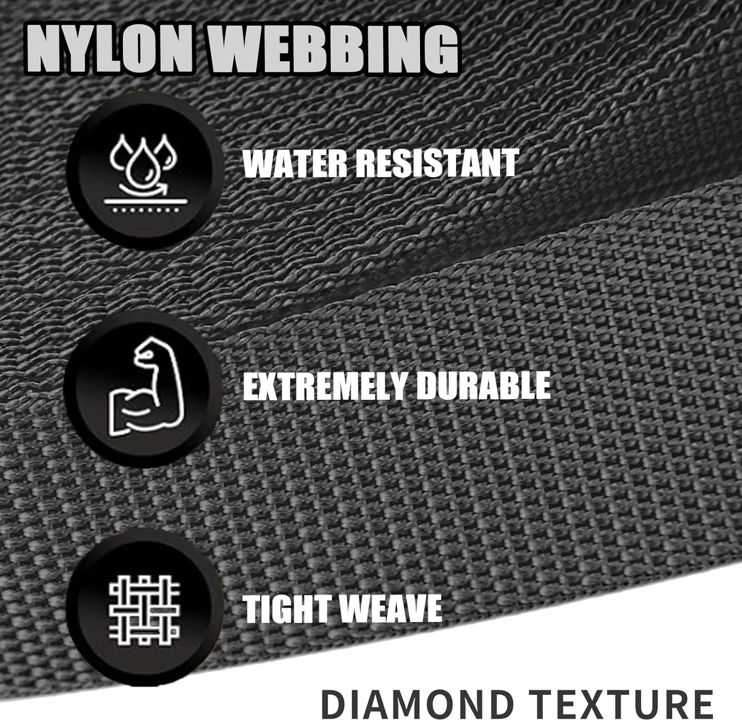 Nylon Webbing 1 inch 3 Yards Nylon Strap Webbing Straps Backpack Straps Nylon Belt, Strap Webbing for Seatbelt, Bag, Luggage