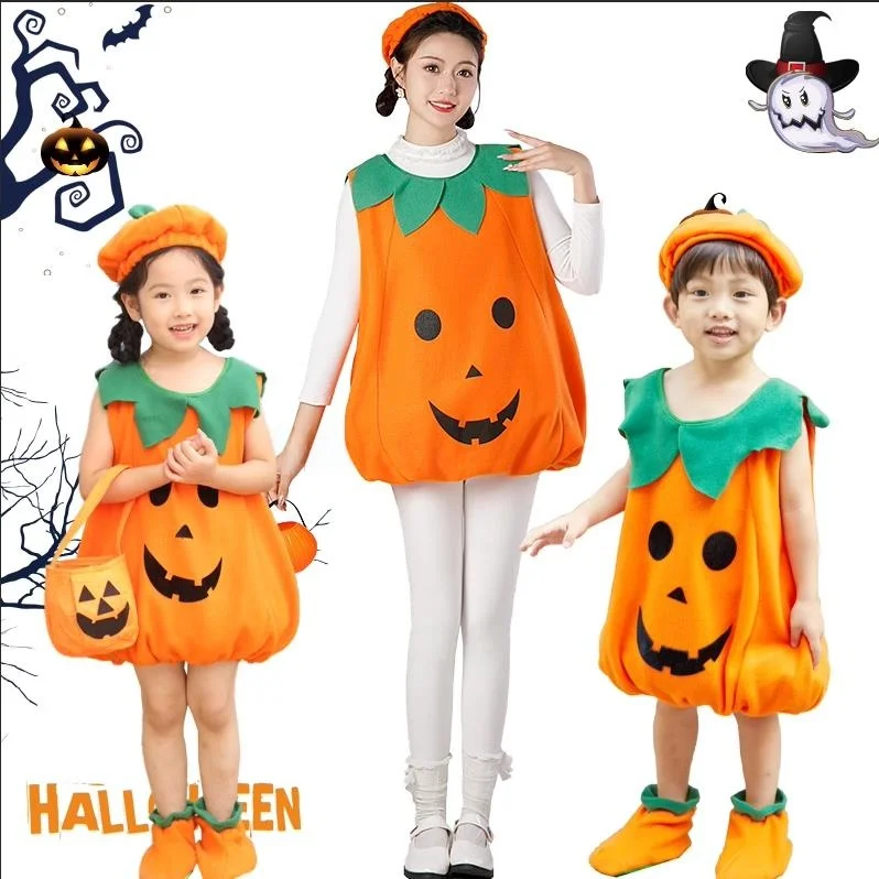 

Костюм на Хэллоуин, детская одежда, женская одежда, наряд для мальчика в детском саду, комплект для мальчика, костюм тыквы, полиэфирное волокно