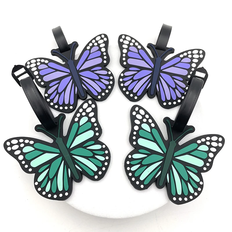 1PC Butterfly bagaglio etichetta donna viaggio bagaglio Tag ragazze valigia ID indirizzo titolare bagaglio imbarco valigia portatile