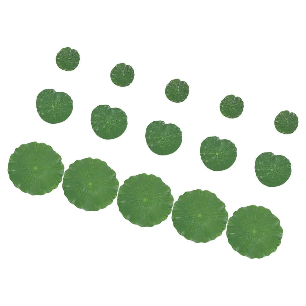 15 قطعة منصات الزنبق الاصطناعي واقعية لبركة حوض السمك نباتات وهمية آمنة نابض بالحياة الخضرة العائمة يترك ديكور