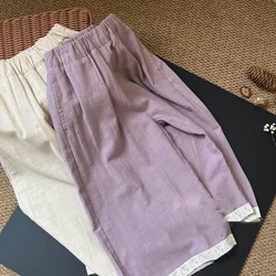 Children's Loose Wide Leg Pants Girls' Trendy Cool Spring And Summer Pants Baby Lace Edging Fashionable Korean Version Trousers