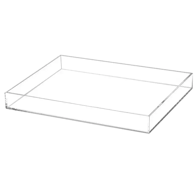 4mm thickness,  37*26*5.5cm Customized Acrylic Rectangle Decorative Catchall Organizer Storage Tray