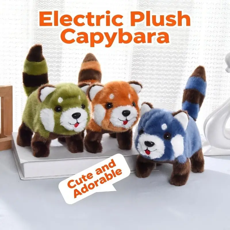 

Электрическая виляющая хвостом плюшевая игрушка-медведь, мягкая интерактивная анимированная фигурка животного, кукла для детей,