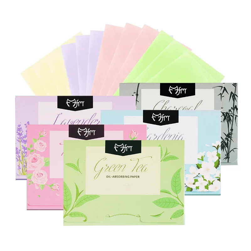 100pcs/bag Facial Refreshing Oil Removal Portable Extraction Plant Fragrance Oil Absorbing Paper Physical Tool