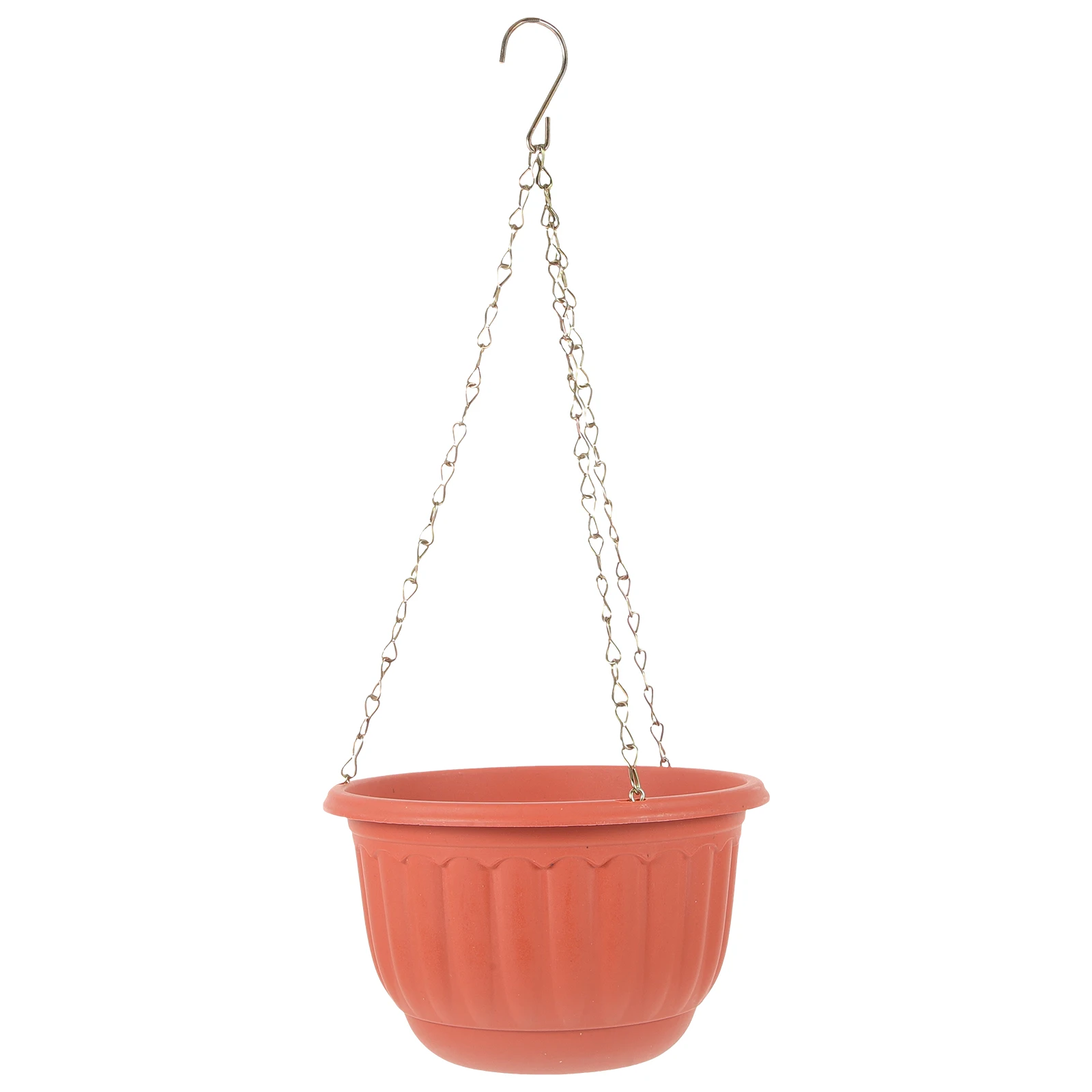 

2Pcs Plastic Hanging Basket Flower Pot 2803B Brick Red 20x12x13.2cm Wall Planter Garden Decor Plant Holder