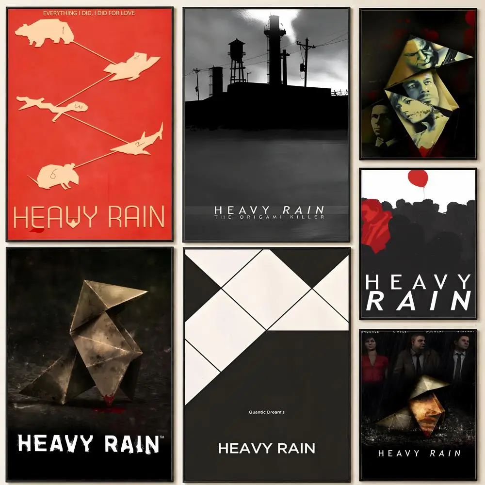 Game H-Heavy R-Rain Poster HD Self Adhesive Wall Poster Waterproof Removable No Fade for Bedroom Living Room Decor