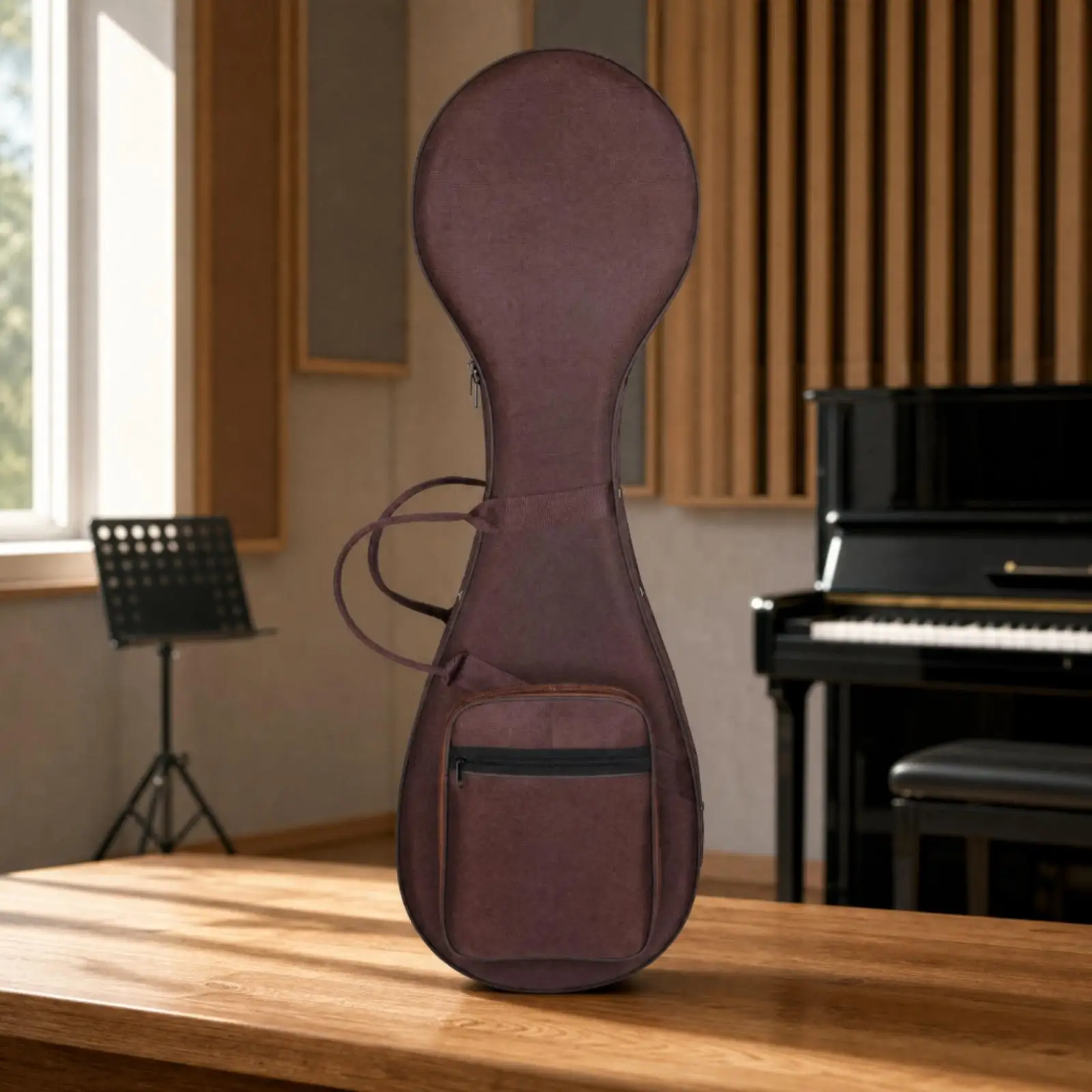 Chinese Pipa Lute Case with Shoulder Straps for Students and Artists Durable Fabric Travel Bag