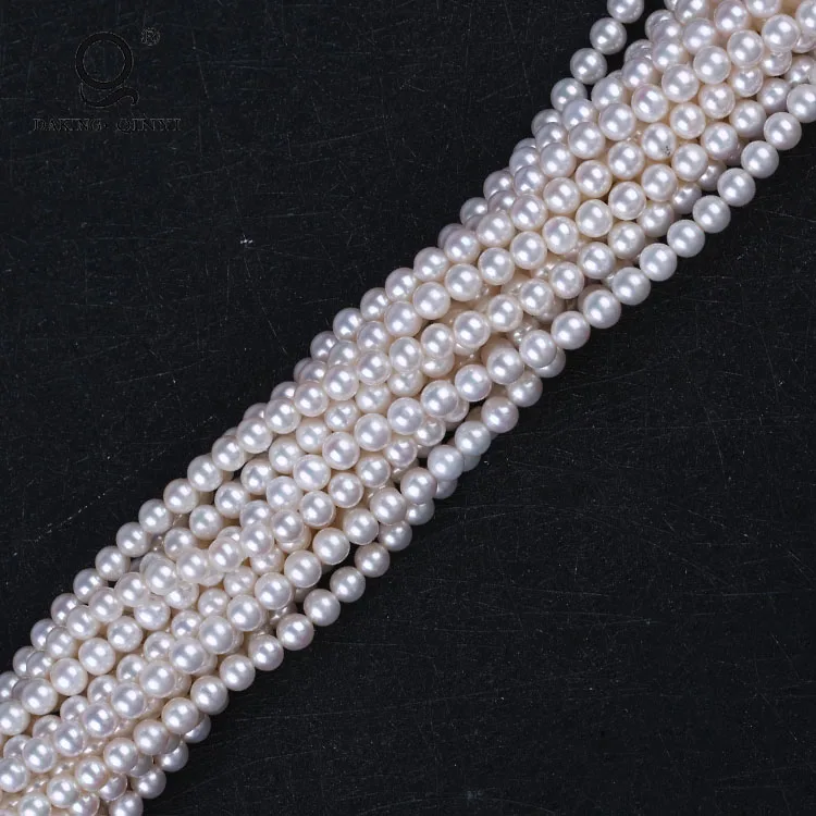 Wholesale AAAAA 5-6mm Natural White Chinese Akoya Real Pearl Beads String Price