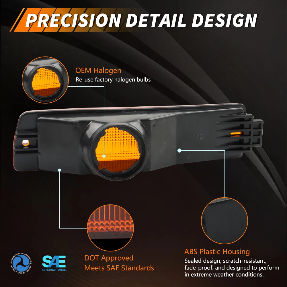 2 قطعة المصد الأمامي الجانب ماركر بدوره مصباح إشارة العلب ل 1990-1992 VW Golf Mk2 II A2 GTi Jetta لا لمبة/المقبس وشملت #5