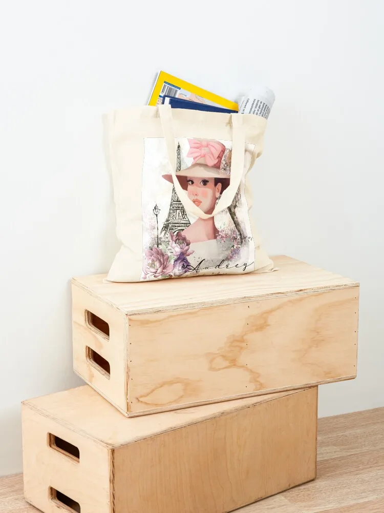 AUDREY HEPBURN FASHION ICONE PARIS Tote Bag sacs de shopping Big bag bags woman 2025 Canvas shoulder bag