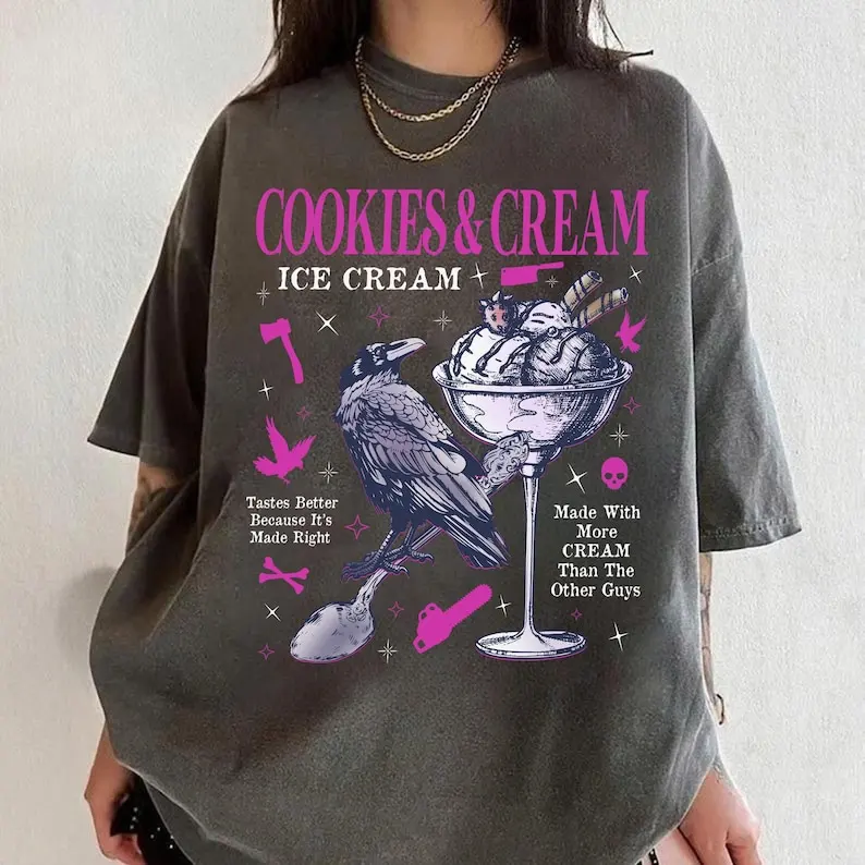 Butcher Blackbird Dark Romance Bawełniana koszulka Cookie & Cream Ice Cream T-Shirt Brynne Inspirowane koszulki z książkami Prezent dla miłośnika książek