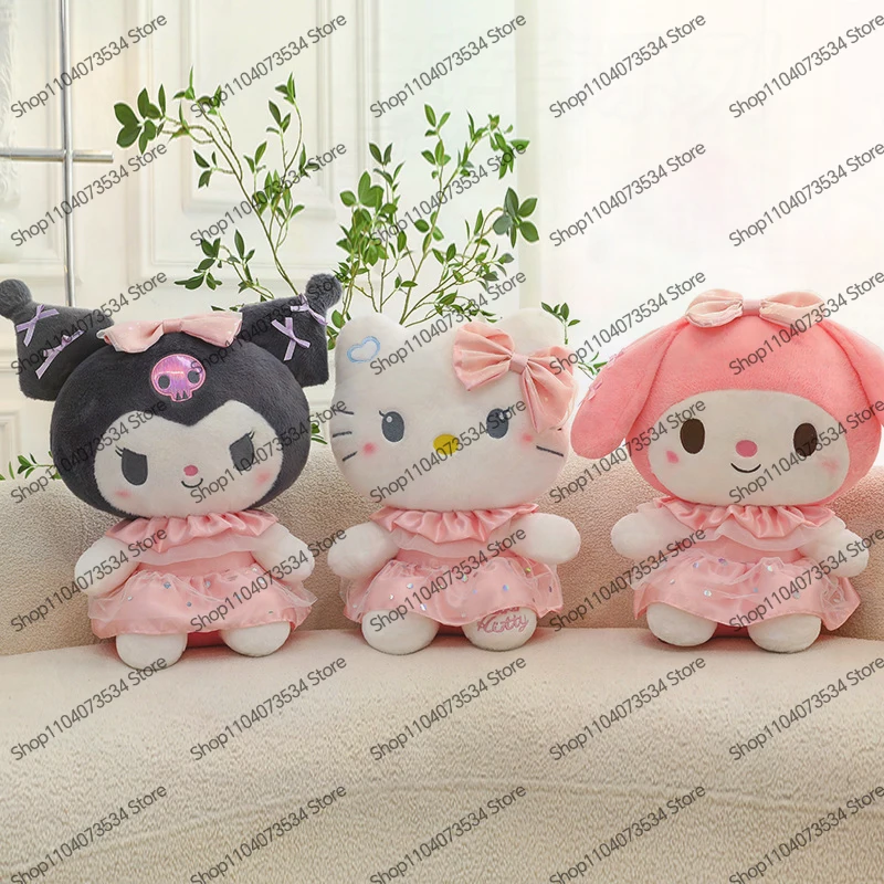 

Sanrio Kawaii Hello Kitty Stuffed Doll Cute Kuromi Melody Plush Toy for Kids Anime Birthday Gift Festival Soft Stuffed Dolls