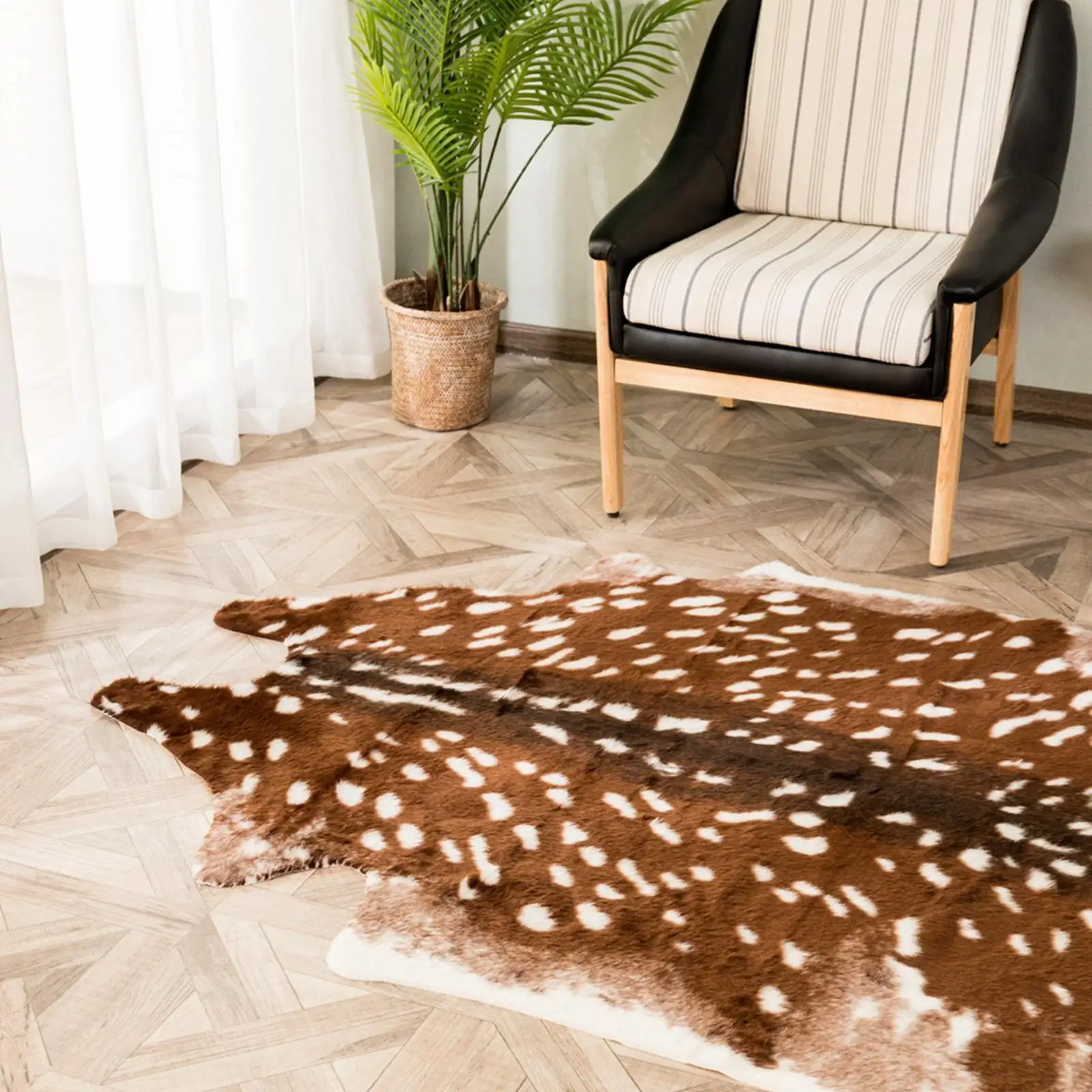 Faux Deer Rug Eco Friendly Faux Rustic for Living Room Bedroom Entryway - view 3