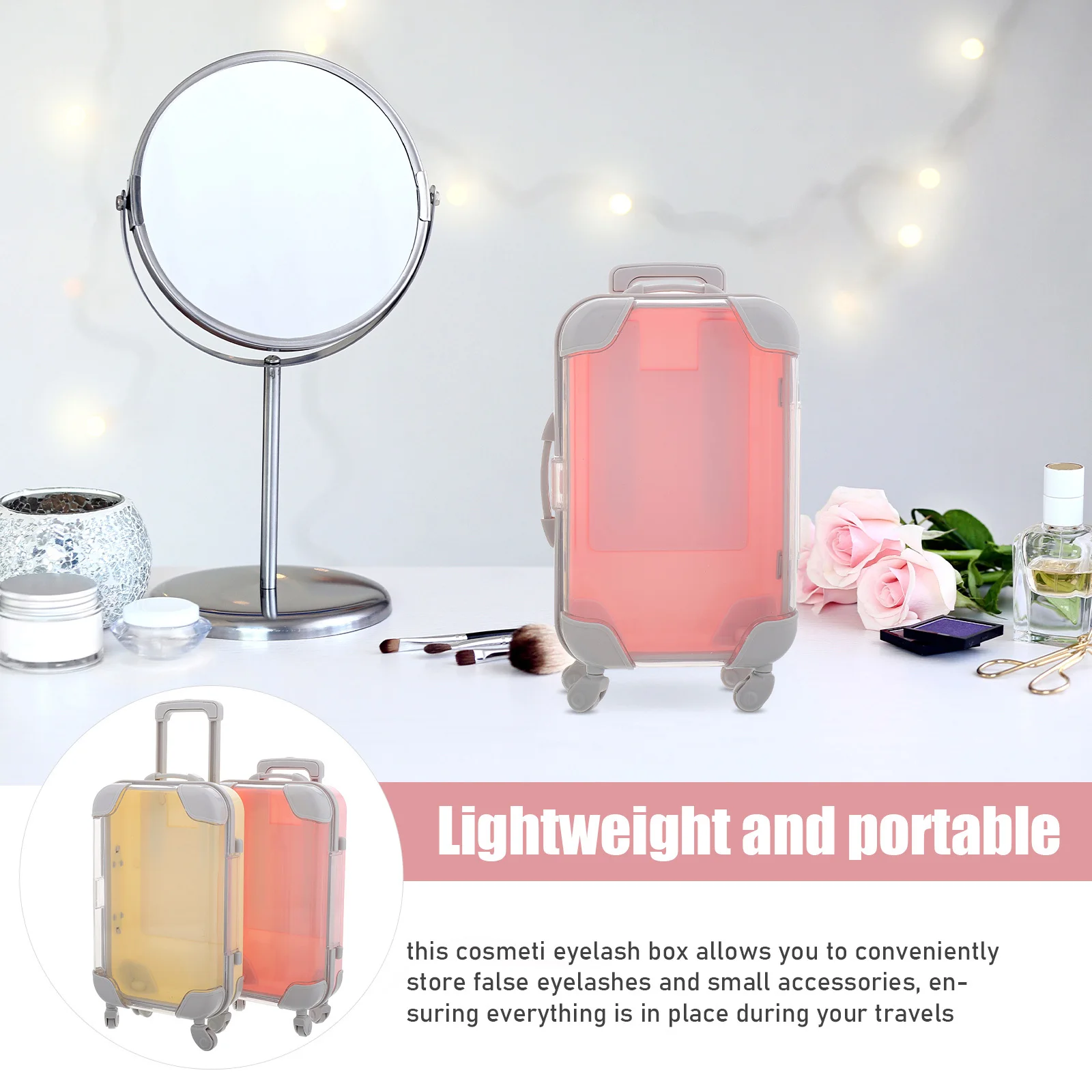 2 قطعة صندوق رمش حاوية تخزين فارغة التعبئة والتغليف كاذبة حامل مُنظِم حقيبة سفر الأمتعة الملحقات الصغيرة حالة البلاستيك