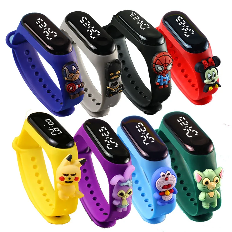 50Pcs/Lot Smart Touch LED Digital Kids Watch Cartoon Styles Children Watches Birthday Gift for Boy Girl Waterproof Baby Sport