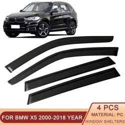 For BMW X5 F15 E53 E70 2000-2018 Auto Side Window Wind Deflectors Visors Rain Guard Door Visor Vent Shades Dark Black Ventvisor