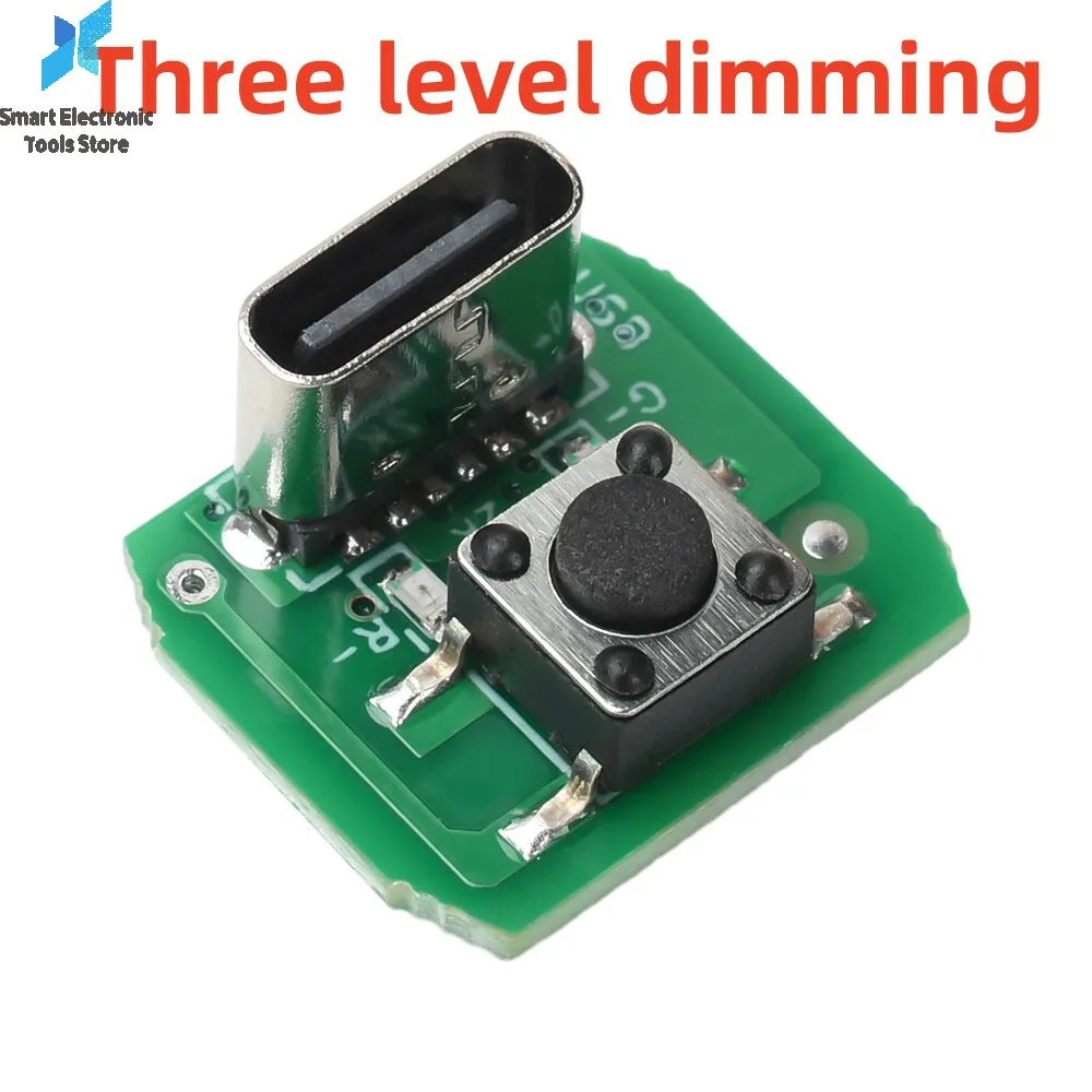 

3.7-4.2V Flashlight Driver Board With Three Levels of Dimming LED Universal Charging and Discharging Integrated Module Type C