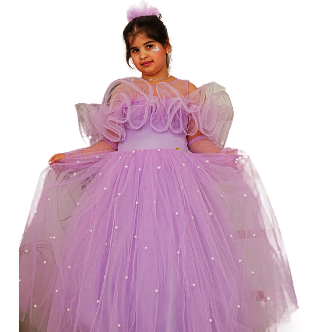 Robes de demoiselle d'honneur à col transparent pour petite fille, robe de Rhavec perles, robe tutu pour Noël, anniversaire et baptême, 2024 CAN ac