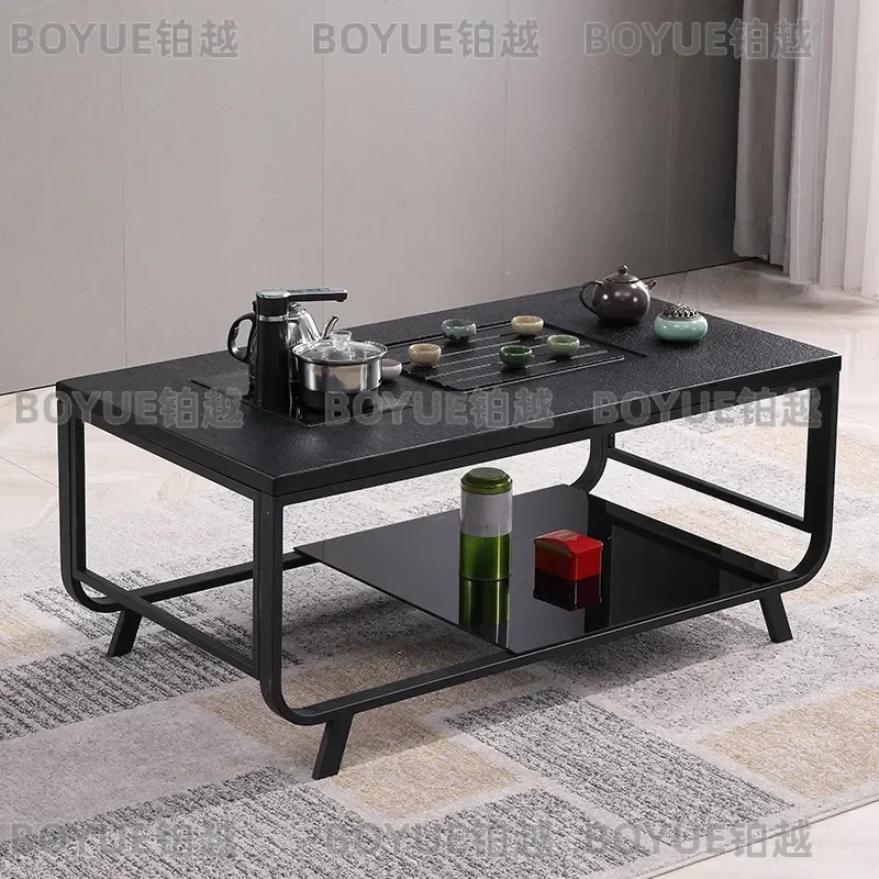 Automatic Tea Set with Integrated Water System Rock Slab Tea Table for Office Home Multi Style Modern