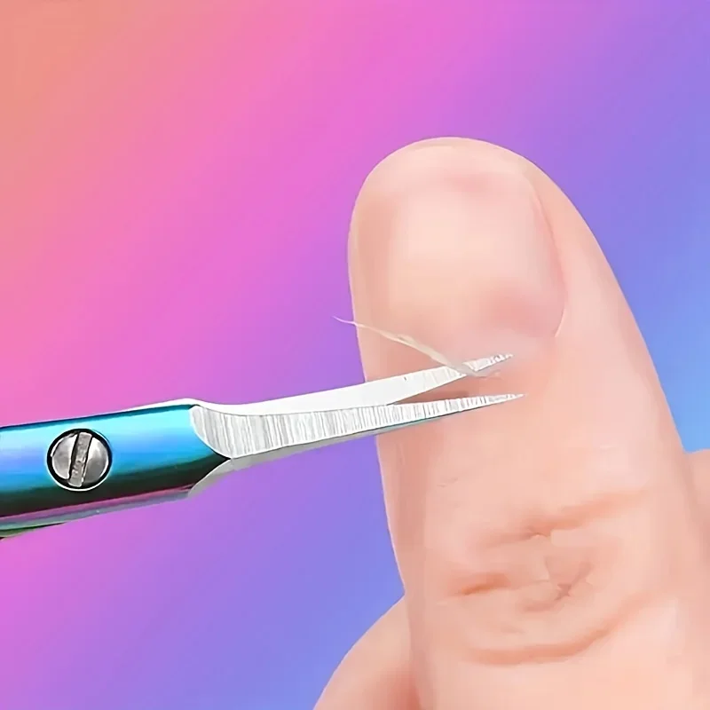 Ciseaux à cuticules en acier inoxydable, dissolvant de peau morte, pointe incurvée russe, outil de manucure, 1 pièce