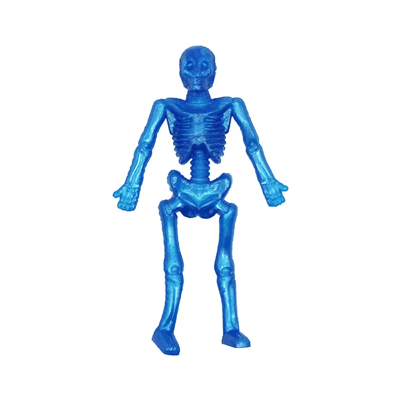 5pcs Stretchy Skeleton Sticky Toys Assorted Color Stretchy Skull Squishy Toy Set For Party Favor Happy Halloween Small Gift