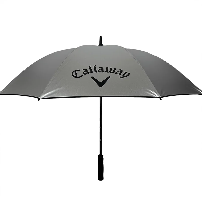 123cm Titanium silver large golf umbrella sun protection UV protection weather protection windproof enlarged ultra light strong