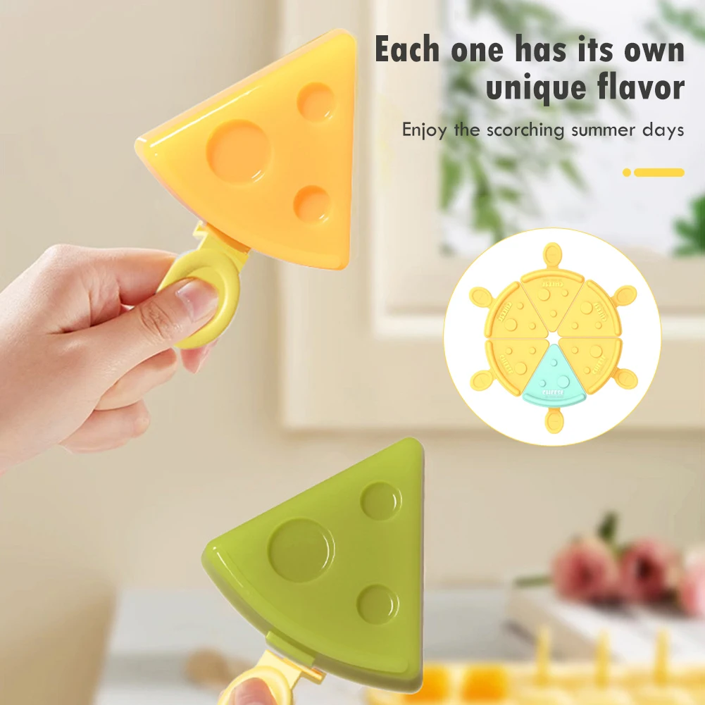 

6Pcs/set Stackable Ice Cream Molds with Lid DIY Handmade Cheese Shape Popsicle Maker BPA Free Pudding Jelly Popsicle Molds