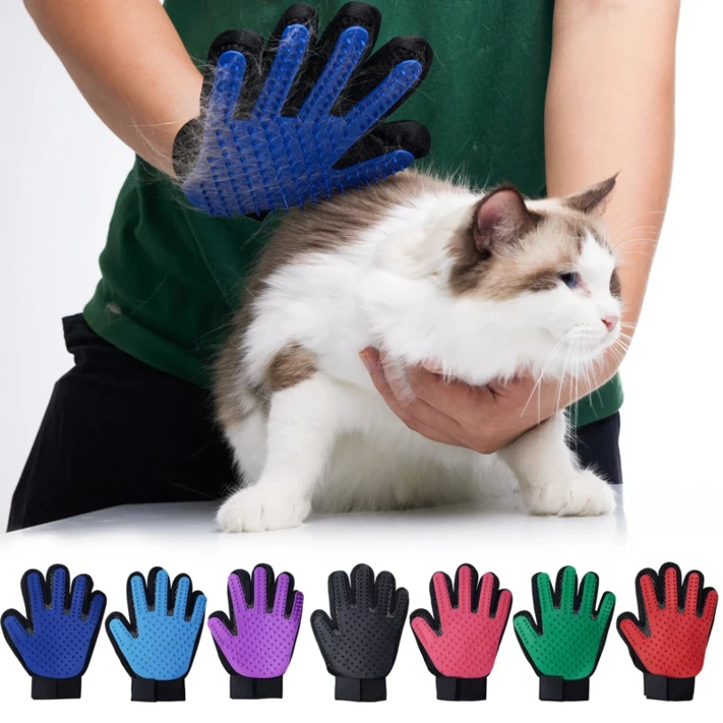 Gant pour animaux de compagnie, toilettage pour chat, brosse de démêlage, peigne pour chien, dissolvant de bain, Massage propre pour animaux