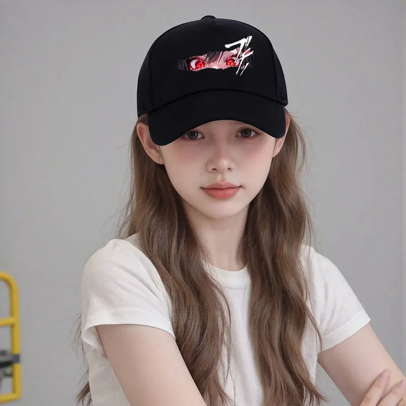 Summer Pink Anime Eyes Peeking Printed Baseball Cap Unisex Adjustable Men Women Sport Trucker Hat Quality Personalized Caps
