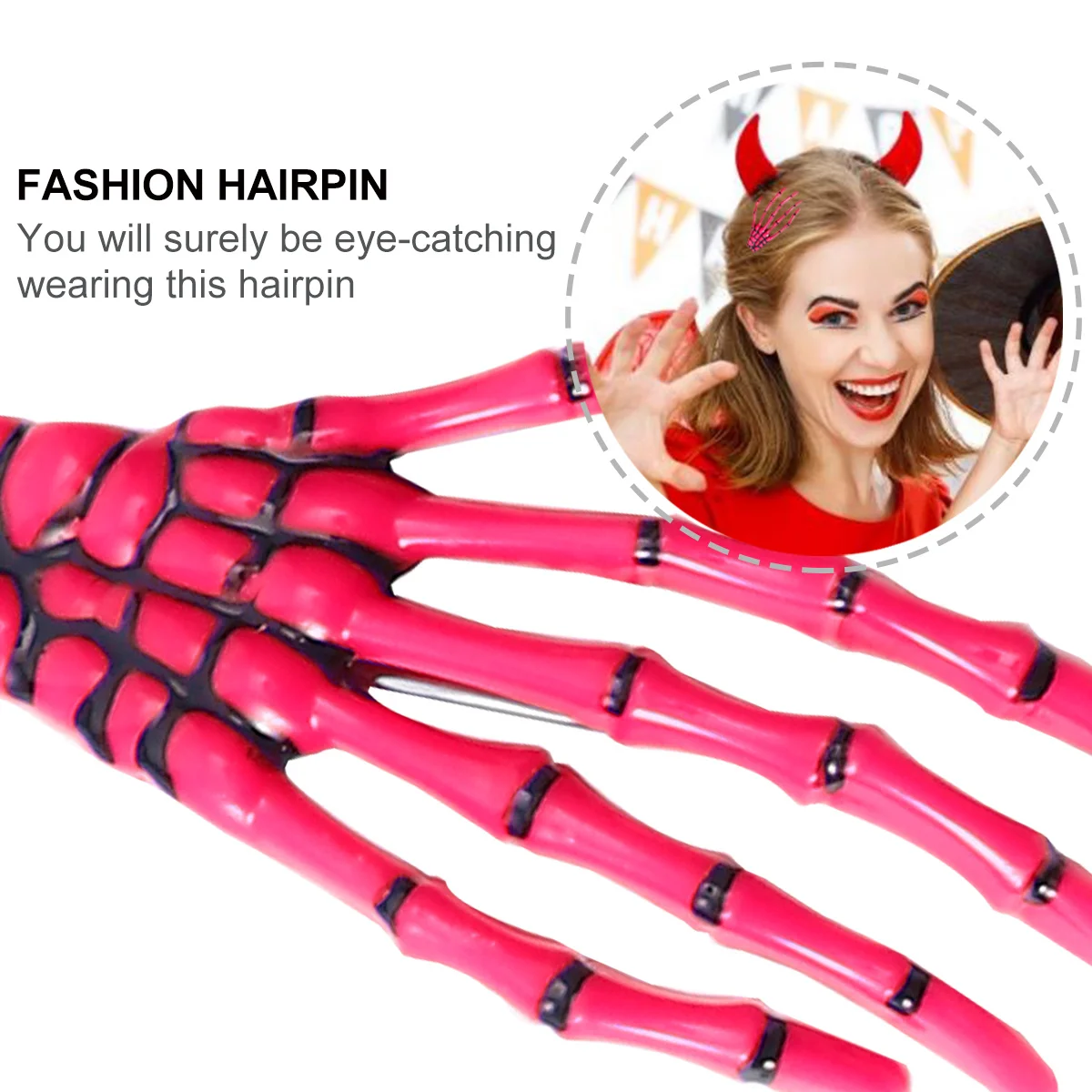 

8Pcs Hand Hair Clip Halloween Decorative Creative Fashion Plastic Barrette Hairpin Hair Accessories