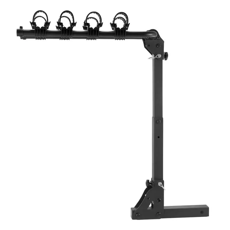 Vehicle Bicycle Carrier 4-Bike Capacity For Family Travel Camping Outdoor Adventure, 150 LBS Limit 2-inch Receiver Compatibility Tilting Folding Design No-Wobble U Bolt Strap Accessory Car SUV Truck RV Fitment