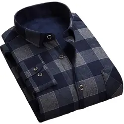 Camisa de lã xadrez masculina de mangas compridas, camisa casual solta confortável e quente, moda de alta qualidade, nova, outono e inverno, 2023