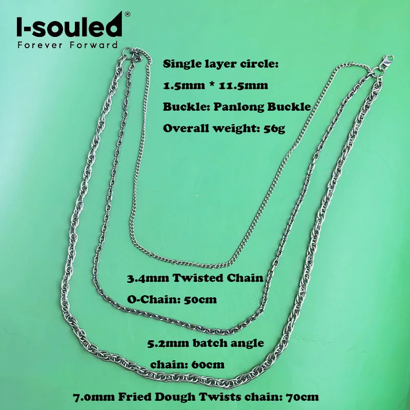 Pure titanium combination necklace with dragon buckle, simple, elegant and fashionable