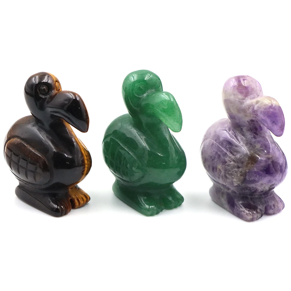 50mm Natural Stone Dodo Bird Statue Crystals Figurine Orname