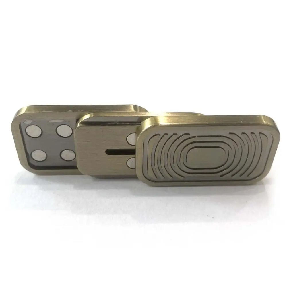 Créatif Triple poussée Fidget curseur main Spinner sensoriel poussée carte magnétique en forme d'appareil photo haptique métal Fidget jouet bureau maison
