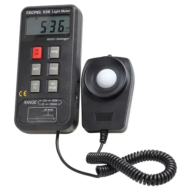 

2025 TECPEL DLM-536 Data Logging Digital Light Meter, lux Meter Light Meter