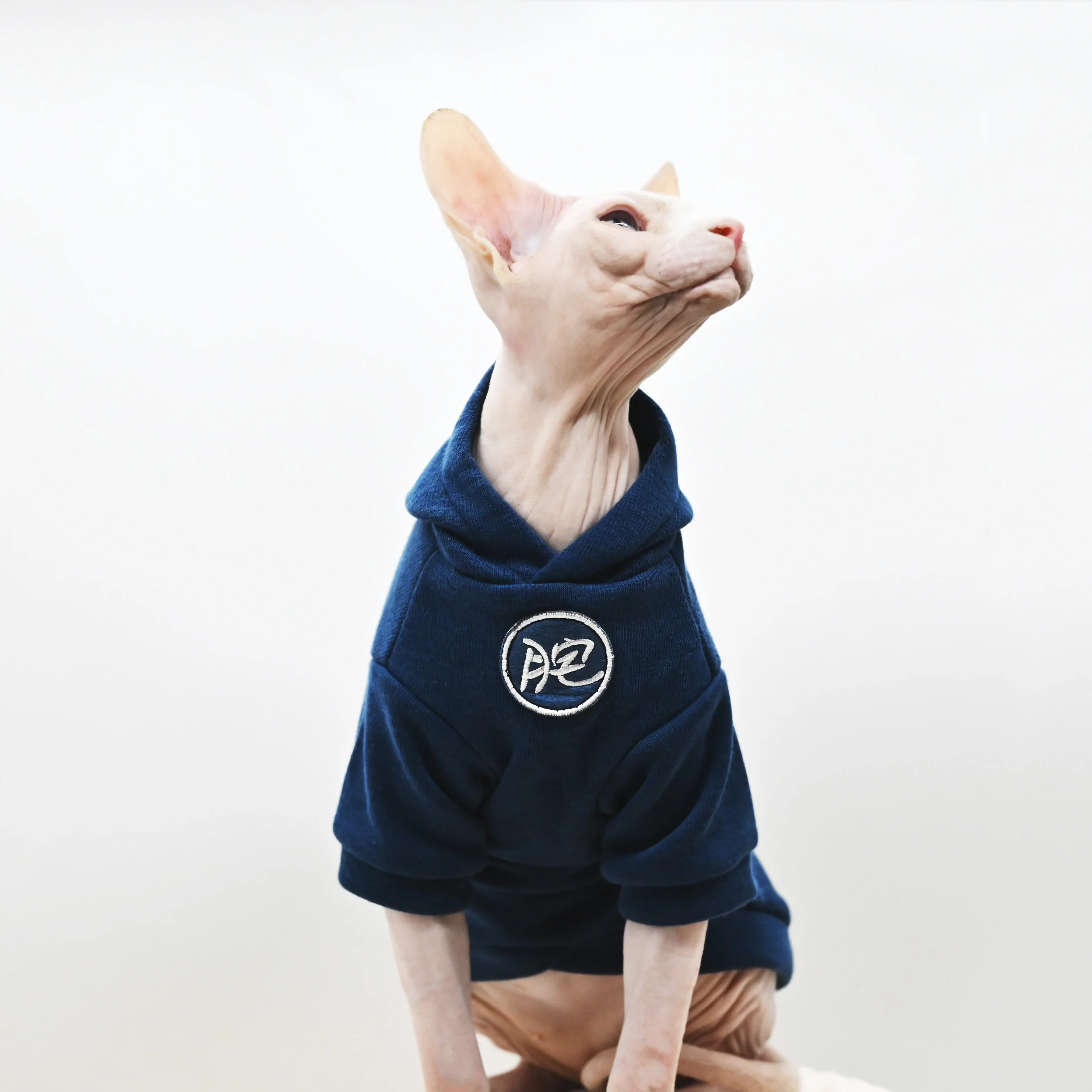 Sphynx Mèo Quần Áo Thú Cưng Quần Áo Mùa Đông Mềm Mại Và Ấm Áp Trùm Đầu Gió Thể Thao Cotton Không Lông Mèo Quần Áo Devon Mèo Quần Áo