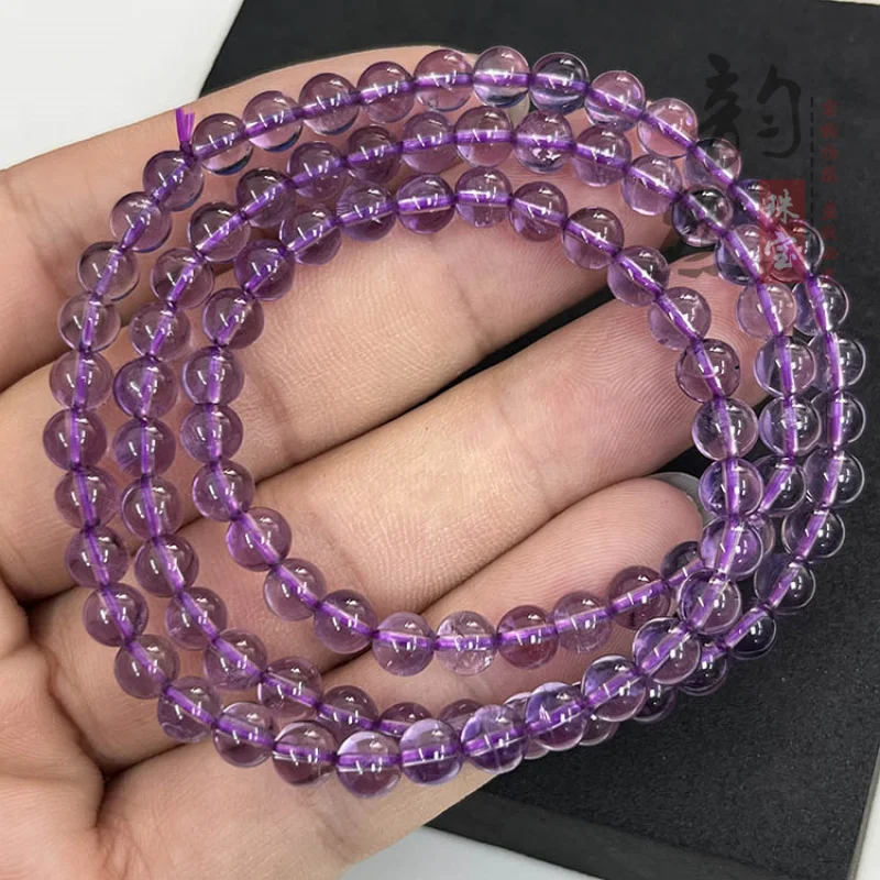 

Natural Light Three- Jewelry Loose Amethyst Multi-Circle Bracelet Accessories Spacer Beads