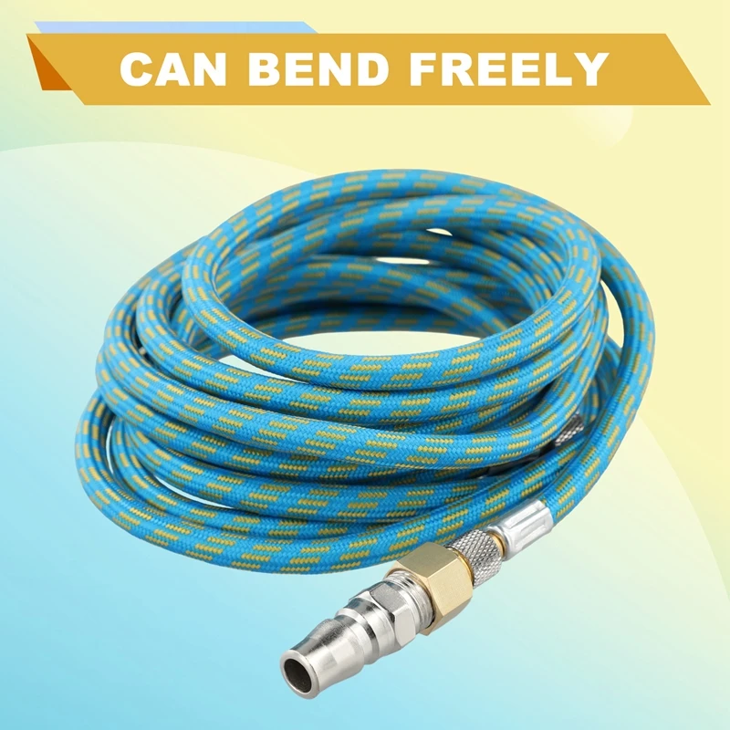 3 Meter/9.84Ft Nylon Braided Airbrush Air Hose Standard 1/8Inch-1/4Inch Adapter Suit For Air Bursh