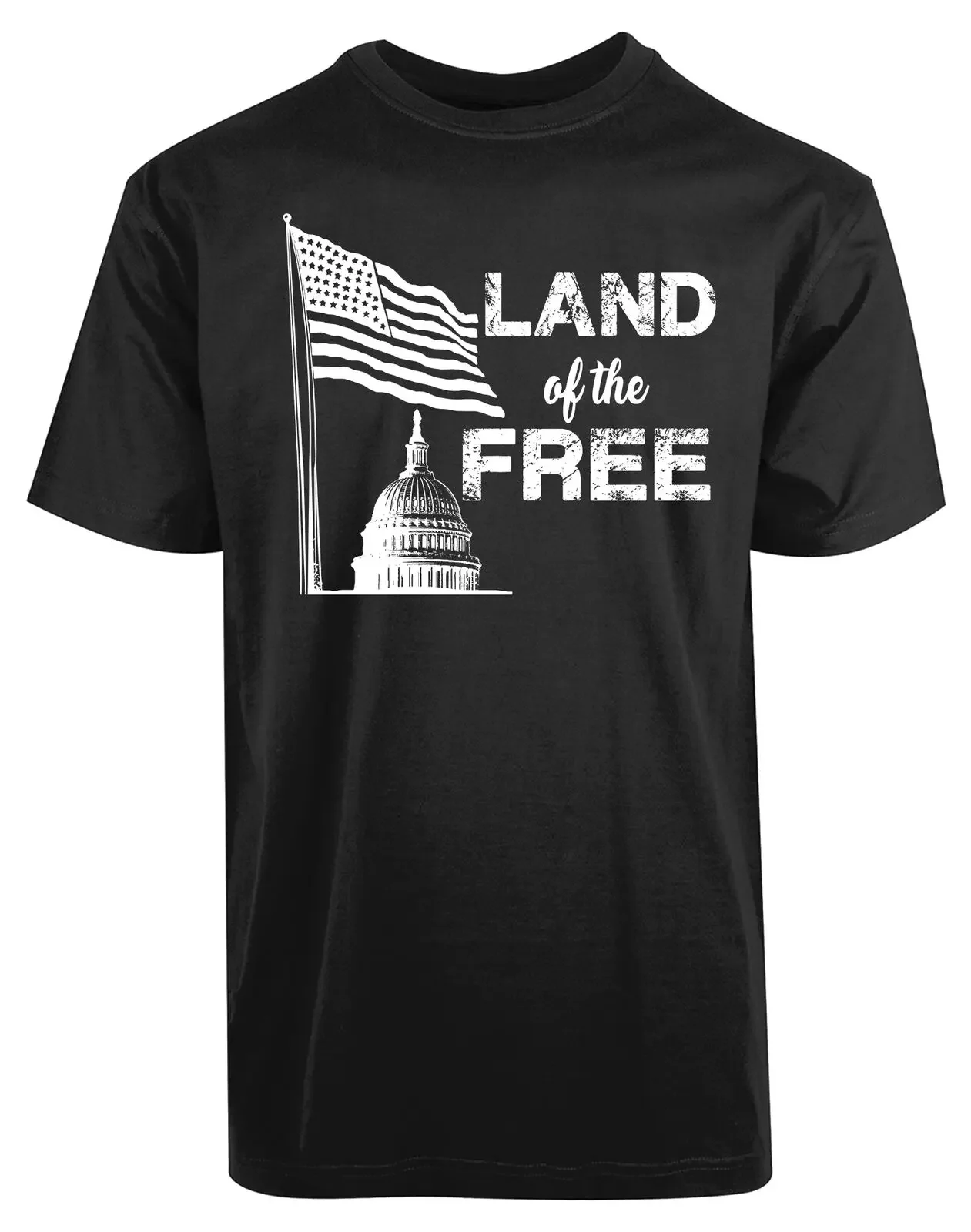 

Land of the Free American Flag Patriotic Men's T-Shirt Summer Cotton O-Neck Short Sleeve T Shirt Size S-3XL