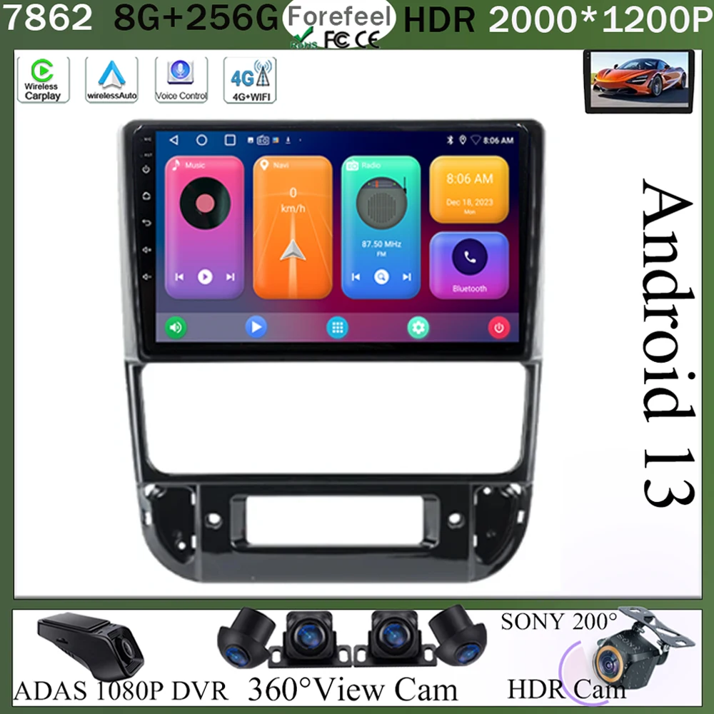 Android 13 For Peugeot 406 1995 - 2005 Head Unit QLED 5G WIFI Car Radio Multimedia Video Player Navigation GPS No 2din DVD